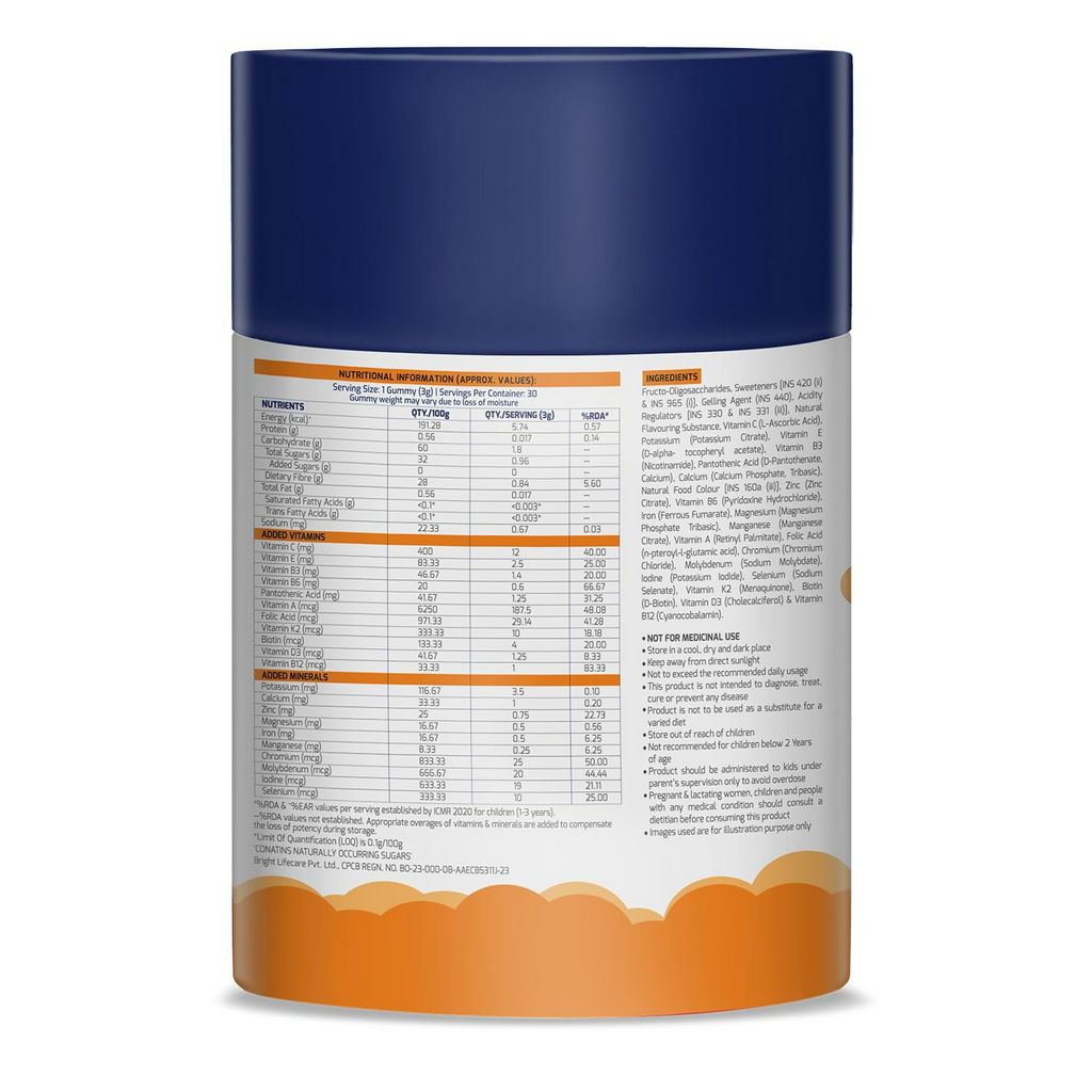 Gritzo SuperMilk Overall Growth (2-6y Boy & Girl) (Double Chocolate) with Super Gummies (Natural Orange Flavour)