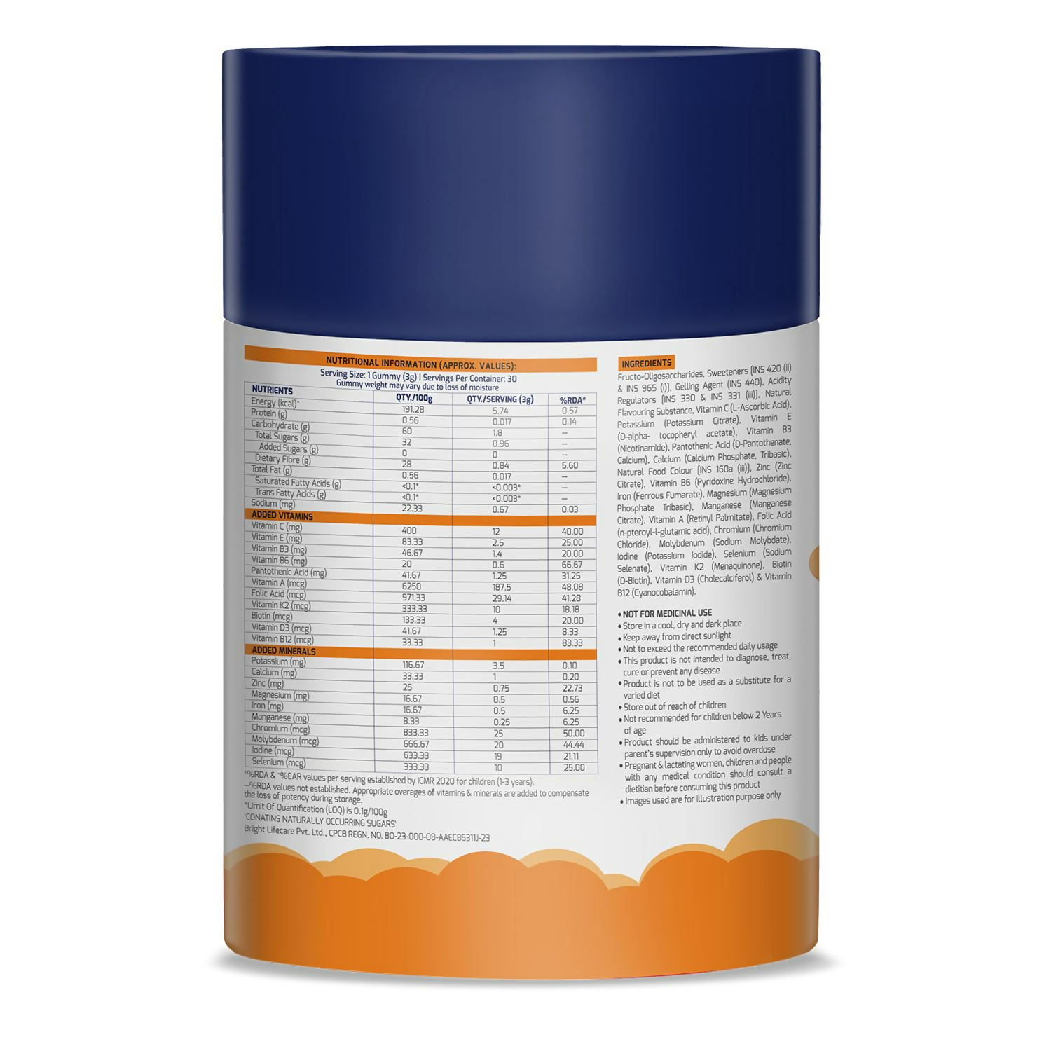 Gritzo SuperMilk Overall Growth (2-6y Boy & Girl) (Double Chocolate) with Super Gummies (Natural Orange Flavour)