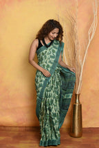 Very Much Indian Designer Modal Silk Saree With With Beautiful Floral Print - Sea Green - Distacart