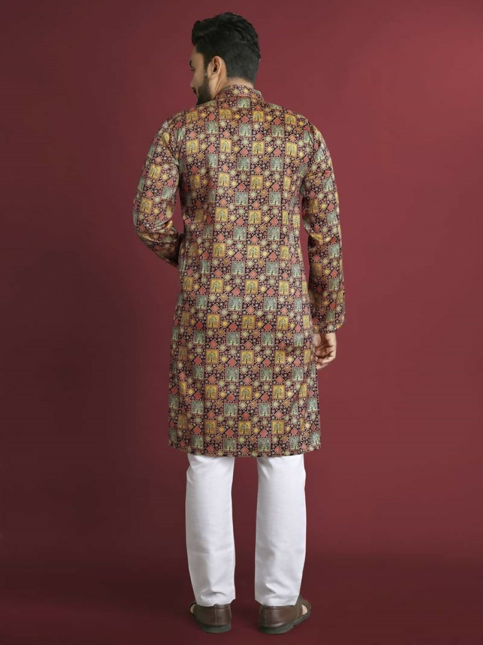 Anaita Multicolour Printed Pure Silk Straight Kurta