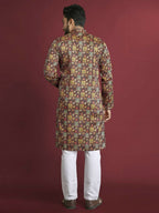 Anaita Multicolour Printed Pure Silk Straight Kurta