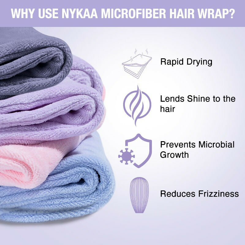 Nykaa Naturals Microfiber Hair Wrap for Frizz Free & Shiny Hair - Lavender