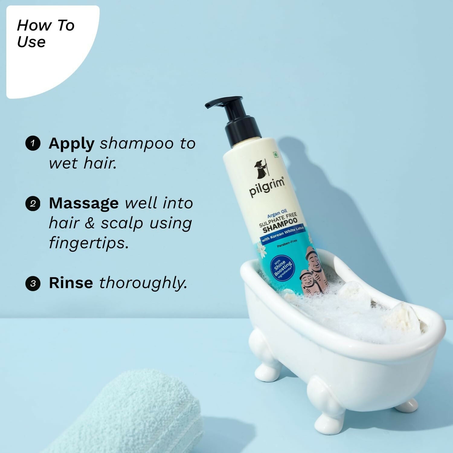Pilgrim Mild Sulphate Free Shampoo (Argan Oil) For Dry Frizzy Hair - Korean Beauty Secrets (Shampoo)