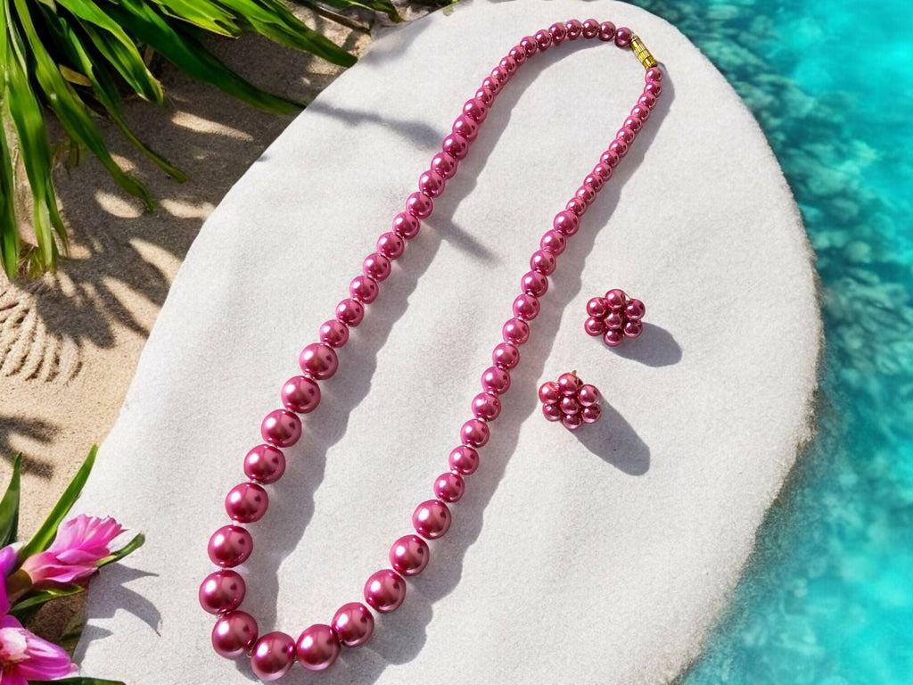 Inhanns Spectrum Everyday Pearl Sets - Single Strand - Hotpink