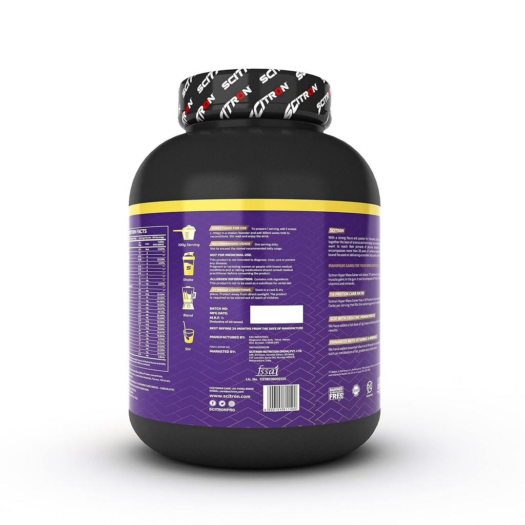 Scitron Nitro Series Hyper Mass Gainer Milk Chocolate - Distacart