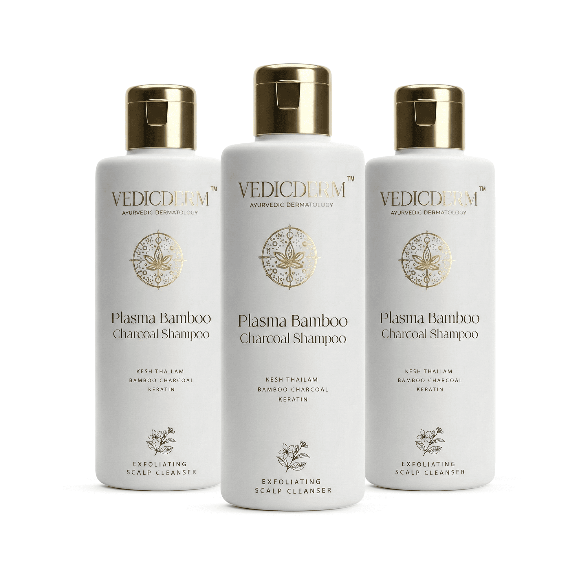 VedicDerm Plasma Bamboo Charcoal Shampoo for Psoriasis & Sensitive Scalp