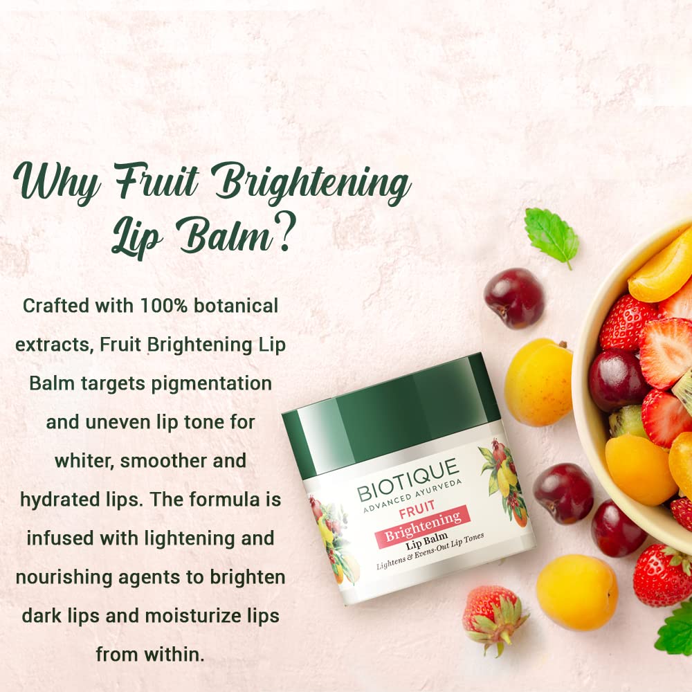 Biotique Advanced Ayurveda Bio Fruit Whitening Lip Balm - Distacart