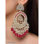Jewel City Luxurious Pearl Chandelier Earrings - Traditional Indian Kundan Style Statement Jewelry for Wedding & Festive Wear - Distacart