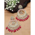 Jewel City Luxurious Pearl Chandelier Earrings - Traditional Indian Kundan Style Statement Jewelry for Wedding & Festive Wear - Distacart