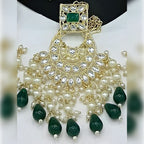 Jewel City Royal Pearl and Crystal Choker Set - Gold-Plated Wedding Jewelry with Earrings and Ring