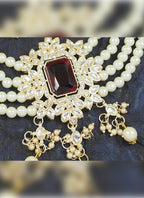 Jewel City Exquisite Pearl Choker Statement Necklace - Handcrafted Ethnic Elegance