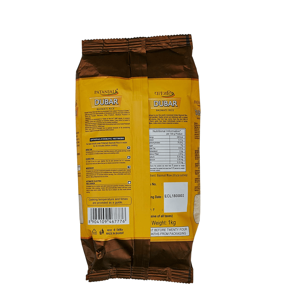 Patanjali Dubar Basmati Rice (1 kg) - Distacart