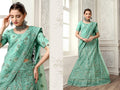 Turquoise Net Fancy Zari Embroidered work Lehenga Choli with Dupatta - Heer
