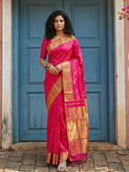 Shree Shyam Fashion Pink Silk Blend Saree - Distacart