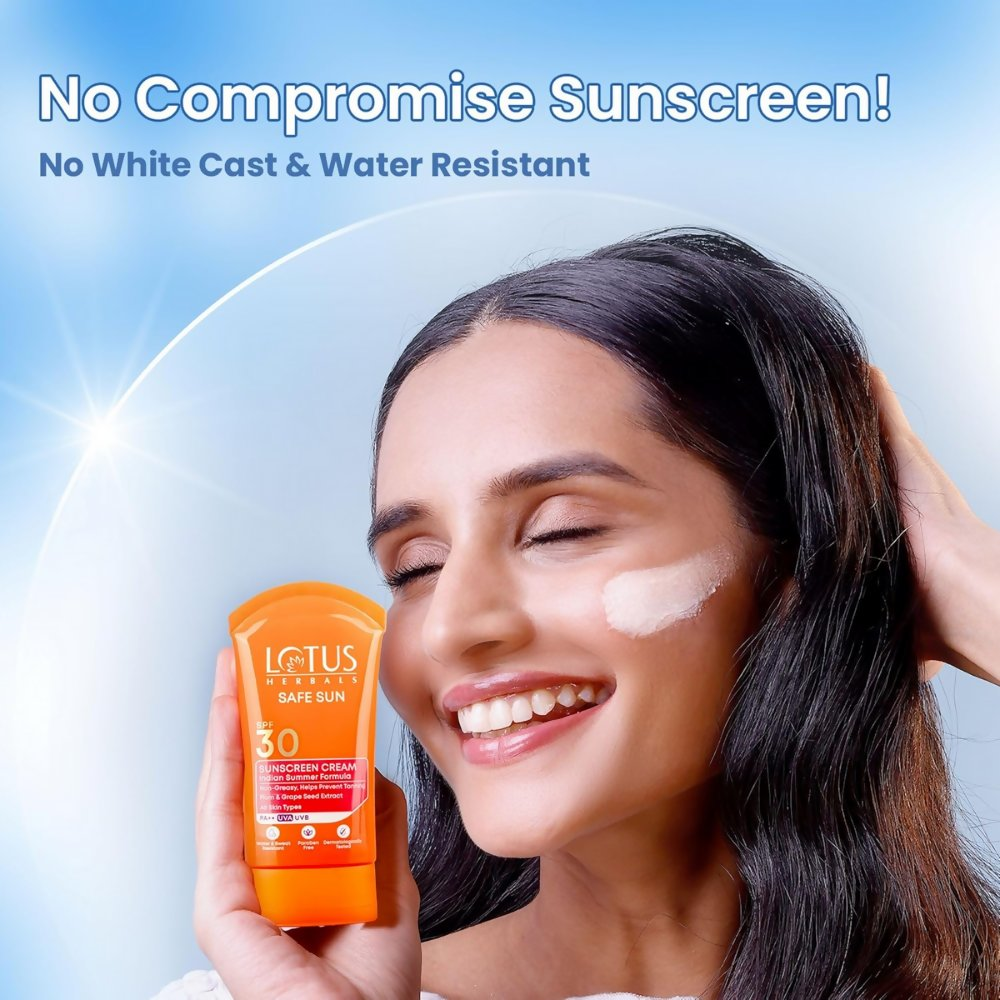 Lotus Herbals Safe Sun Sunscreen Cream SPF 30 PA+++ - Distacart