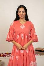 Joban Fashion Pink Tie & Dye Cotton Dress - Distacart