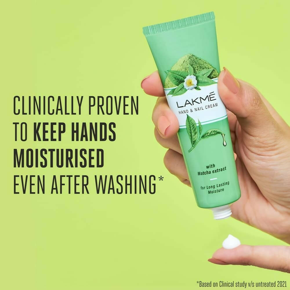 Lakme Hand & Nail Cream With Matcha, Pentavitin And Almond Oil