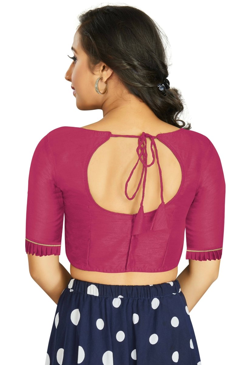 Aastha Fashion Women's Pink Art Silk Designer Party Wear Readymade Blouse