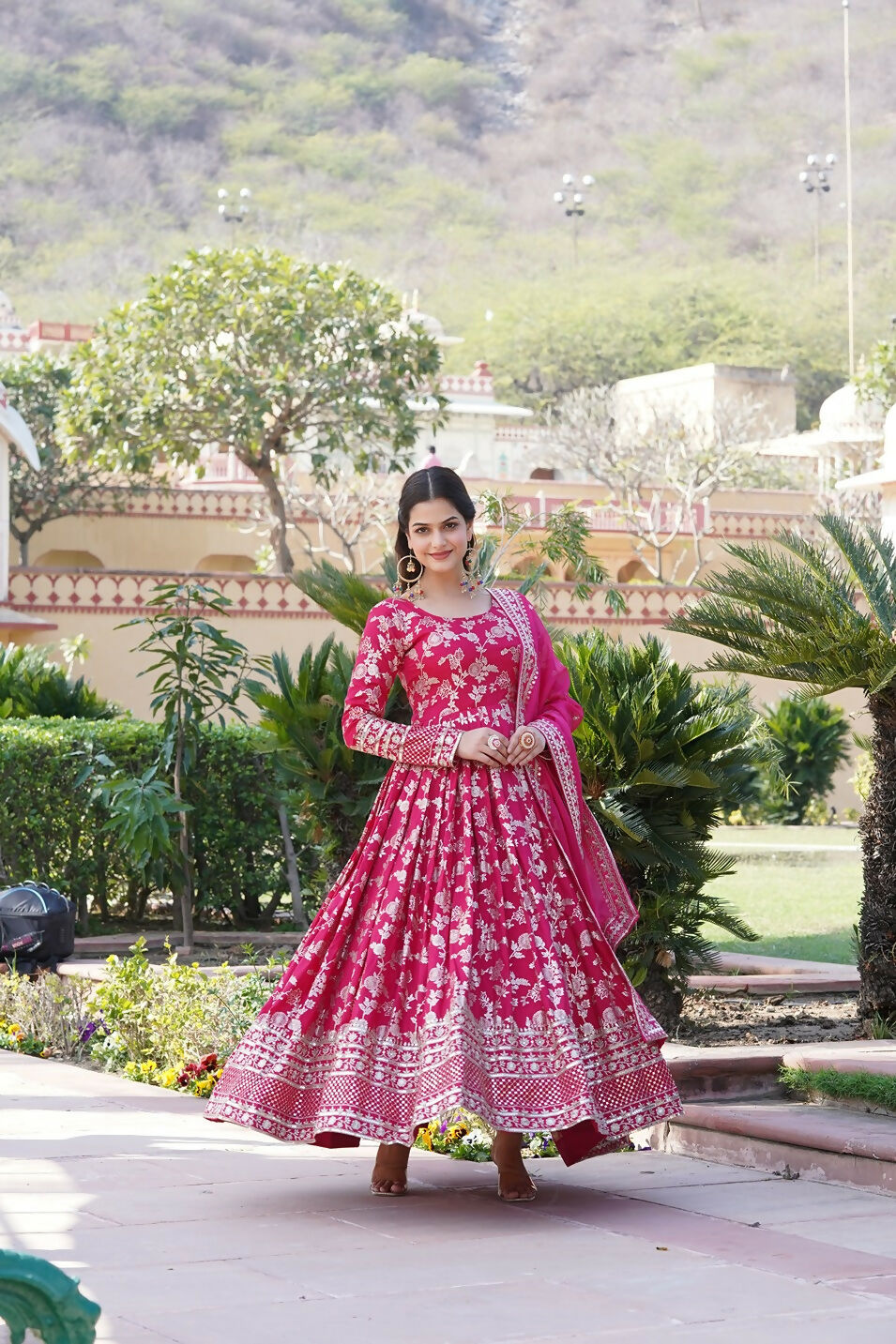 Joban Fashion Pink Viscose Jacquard Sequence Embroidery Work Kurta Set - Distacart