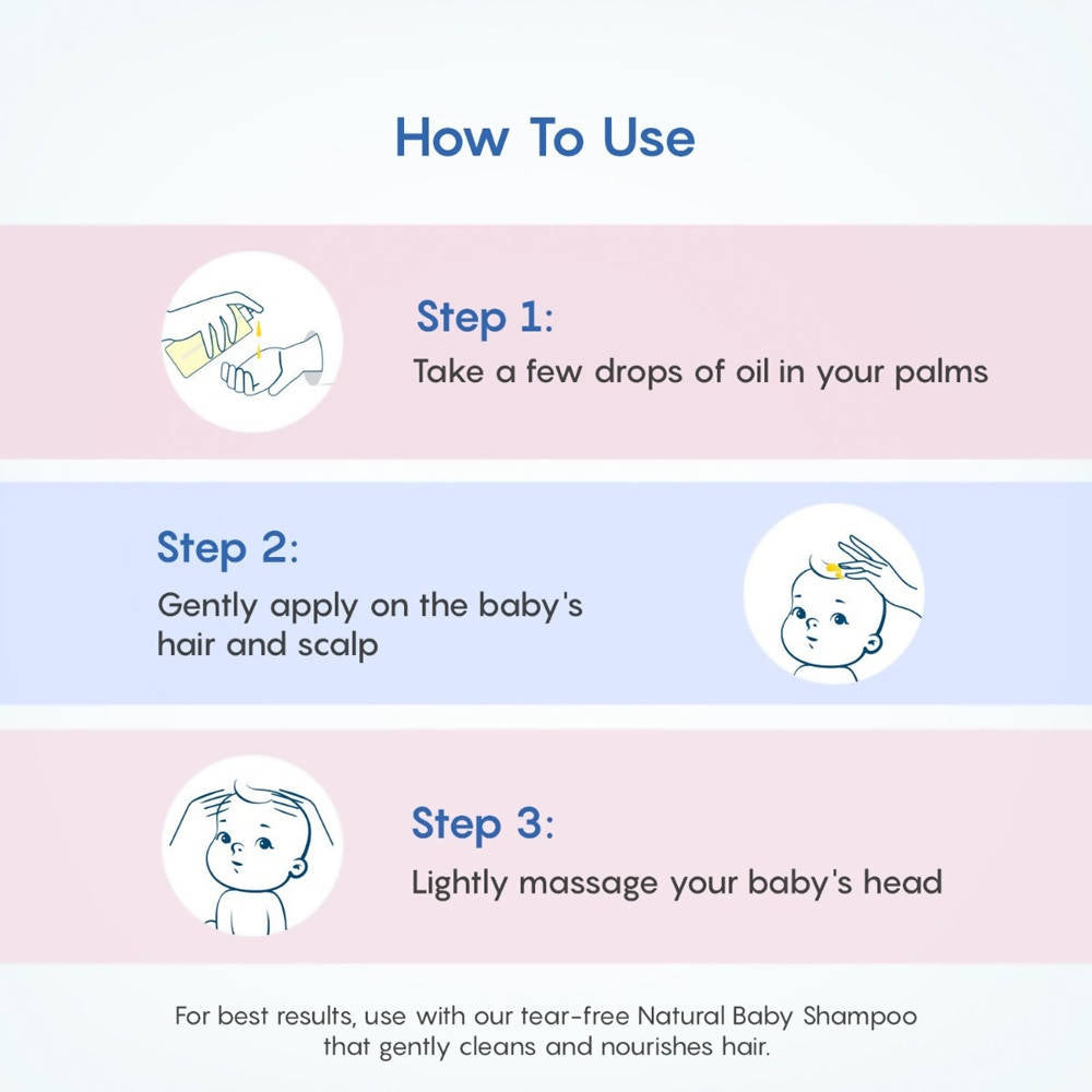 The Moms Co Natural Baby Hair Oil For Strengthens & Softens Baby's Hair