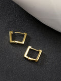 NVR Men's Gold-Plated Geometric Shape Stainless Steel Hoop Earrings - Distacart