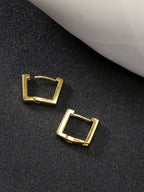 NVR Men's Gold-Plated Geometric Shape Stainless Steel Hoop Earrings - Distacart