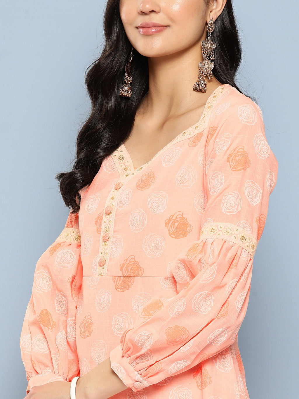 Yufta Peach Maxi Dress - Distacart