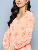 Yufta Peach Maxi Dress - Distacart