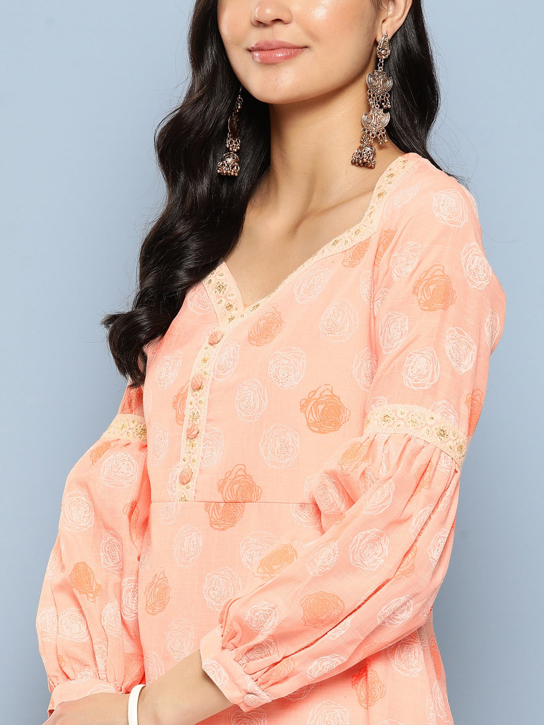 Yufta Peach Maxi Dress - Distacart