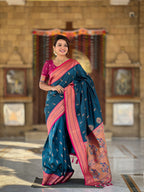 Vedant Vastram Soft Litchi Silk Paithani Jacquard Saree - Morpich
