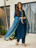 The52 Beautiful Embroidery Work with Rayon Fabric Straight Kurta, Pant and Dupatta Set - Distacart