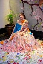 Partywear Designer Blue Pure Maslin Gown - Anbazaar - Distacart