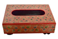 Nizalia Chinar Leaf Embossed Red Paper Mache Tissue Paper Holder - Limited Time Offer