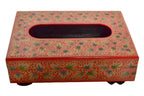 Nizalia Chinar Leaf Embossed Red Paper Mache Tissue Paper Holder - Limited Time Offer
