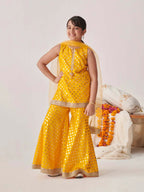 Joban Fashion Girl's Yellow Color Sharara Set