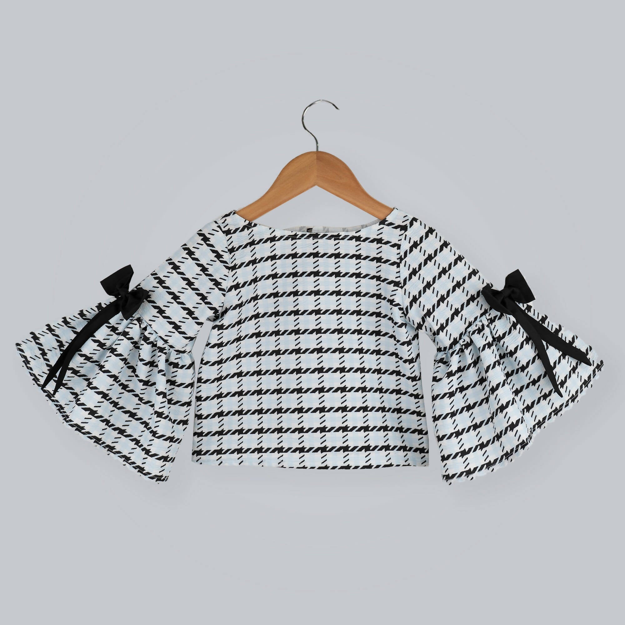 Pink Cow Fashions Box Printed Top With Bow