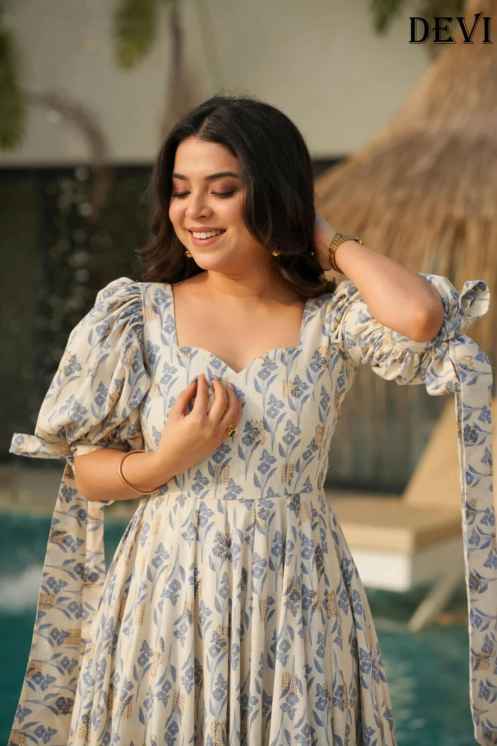 Aayaa Designer Printed Full Flared Gown - Multi Color - Distacart