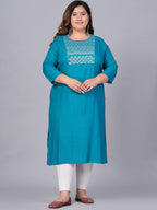 Sztori Women Yoke Design Mirror Work Kurta