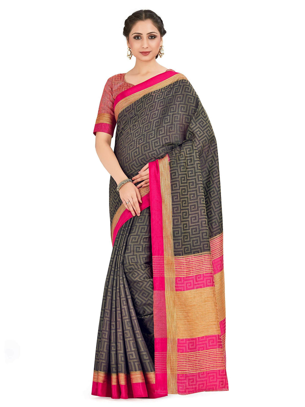 Mimosa Women's Banarasi Silk Black Saree - Distacart