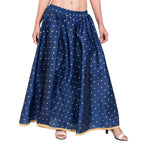Asmaani Navy Blue Color Golden Zari Work Maxi Skirt