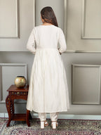 The52 Women's Gorgeous Embroidery Chandrei Fabric Straight Kurta, Pant and Dupatta Set - Distacart