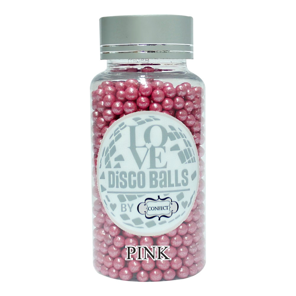 confect pink disco balls sprinkles 5 mm 120 gms