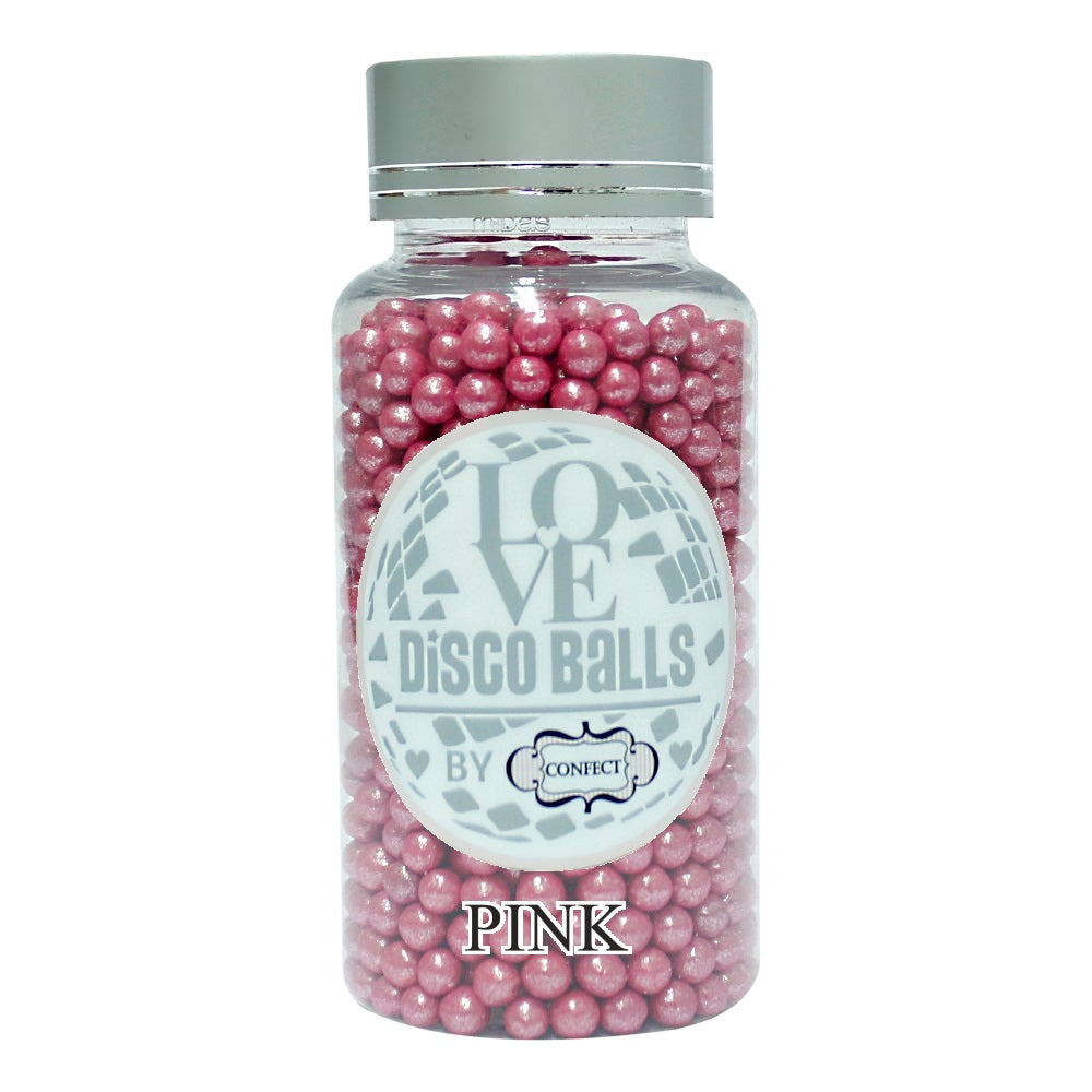 confect pink disco balls sprinkles 6 mm 120 gms