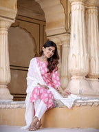 Yufta Pink Ethnic Motifs Printed Dupatta Set - Distacart
