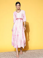 Yufta Pink Midi Dress - Distacart