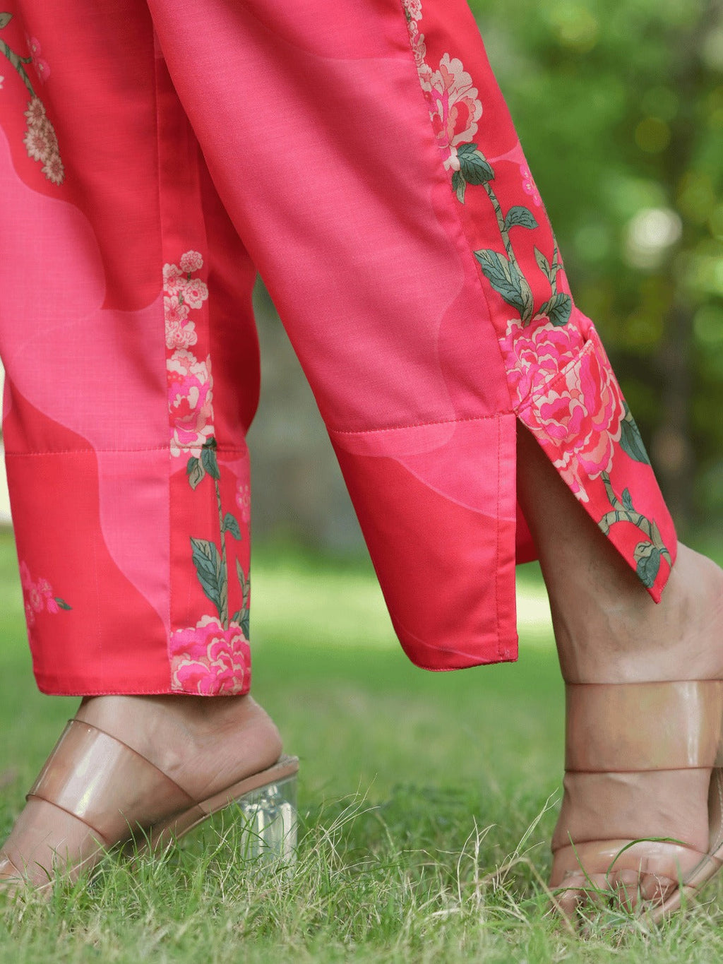 Yufta Pink Printed Shirt with Trousers Co-Ords