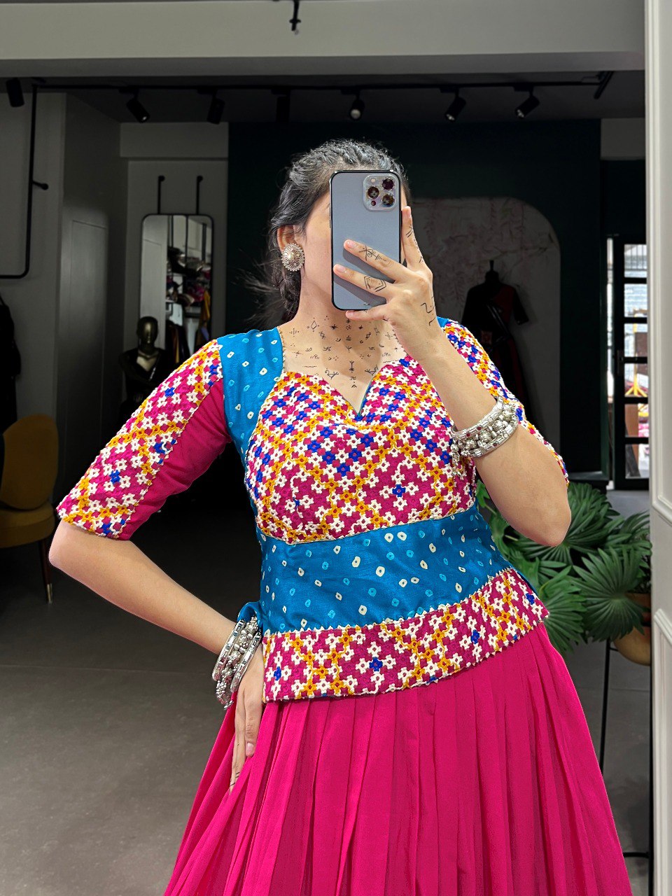 Lorenvalley Pure Cotton Pink Plain With Gota Patti Touch Up Lehenga Choli
