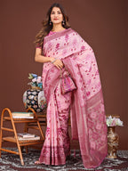 Anaita Pink Banarasi Silk Saree With Blouse - Distacart