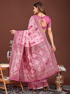 Anaita Pink Banarasi Silk Saree With Blouse - Distacart