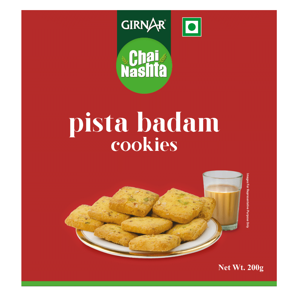 Girnar Chai Nashta - Pista Badam Cookies - Distacart